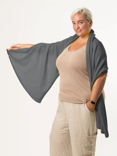 Merino Wool Wrap - Granite Grey - Woolkind - Made Scotland