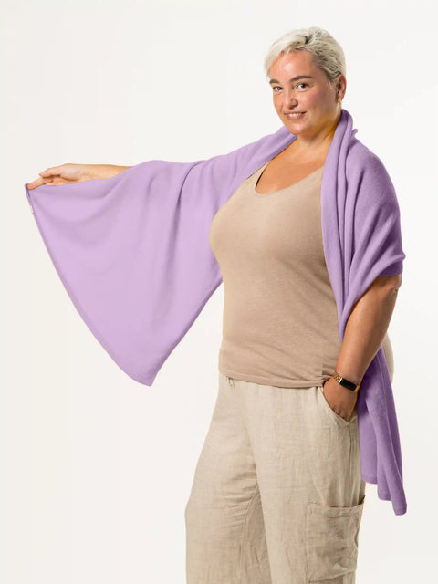 Merino Wool Wrap - Heather Lilac - Woolkind - Made Scotland