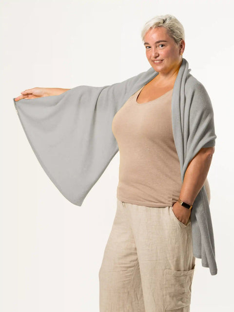 Merino Wool Wrap - Mist Grey - Woolkind - Made Scotland