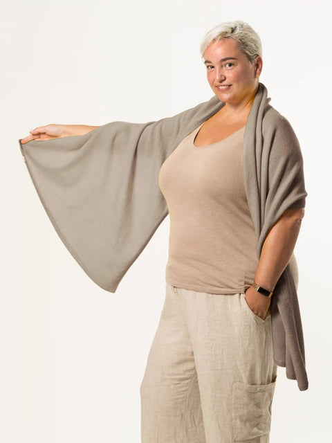 Merino Wool Wrap - Truffle Brown - Woolkind - Made Scotland