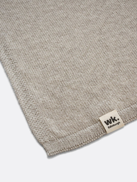 Narrow Colour Block Scarf - Oatmeal Brown - Woolkind - Made Scotland