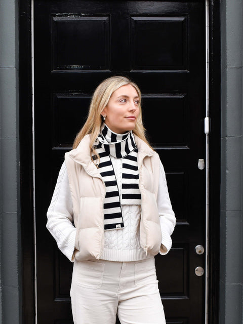 Narrow Stripe Scarf - Dark Navy - Woolkind - Made Scotland