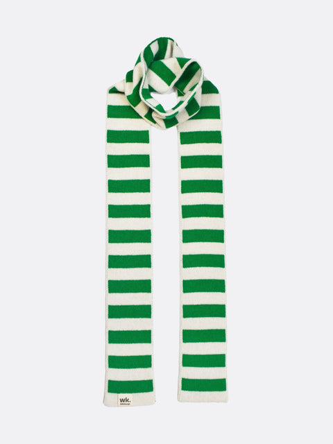 Narrow Stripe Scarf - Field Green - Woolkind - Made Scotland