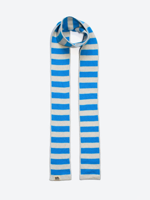 Narrow Stripe Scarf - Skye Blue - Woolkind - Made Scotland