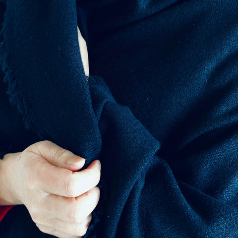 Navy Wool Wrap - Navy - Ava Innes - Made Scotland
