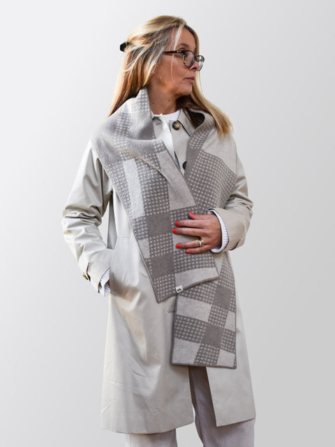 Not a Tartan Scarf - Oatmeal Brown & Truffle Brown - Woolkind - Made Scotland