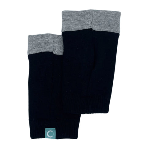 Recycled Cashmere Gloves | Men's - Black/Grey Tip - Cashmere Circle - Made Scotland