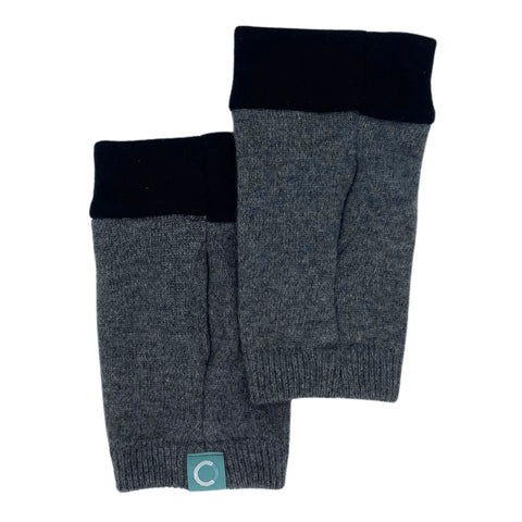 Recycled Cashmere Gloves | Men's - Dark Grey/Black Tip - Cashmere Circle - Made Scotland