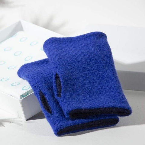 Recycled Cashmere Gloves | Women - Blues - Cashmere Circle - Made Scotland