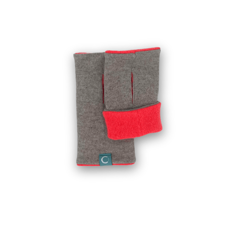 Recycled Cashmere Gloves | Women - Grey & Black - Cashmere Circle - Made Scotland