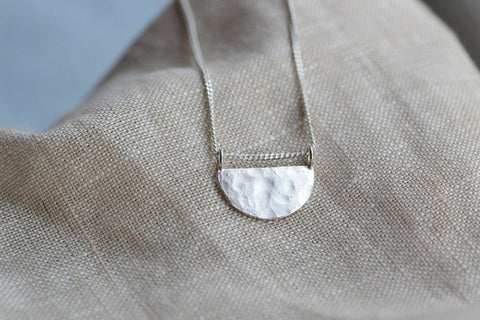 Semi-Circle Textured Necklace - Darte Jewellery - Made Scotland