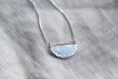 Semi-Circle Textured Necklace - Darte Jewellery - Made Scotland