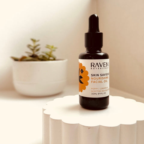Skin Saviour Nourishing Facial Oil - Reusable Glass Pipette - Raven Botanicals - Made Scotland
