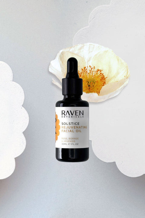 Solstice Rejuvenating Facial Oil - Reusable Glass Pipette - Raven Botanicals - Made Scotland