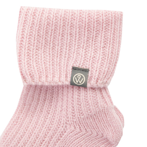 Super Soft Cashmere Bed Socks Mallow Pink - UK Size 3 - 5 (EU 36 - 38) - Wairm - Made Scotland
