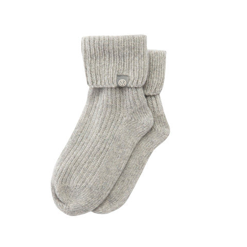 Super Soft Cashmere Knit Bed Socks Grey - UK Size 3 - 5 (EU 36 - 38) - Wairm - Made Scotland