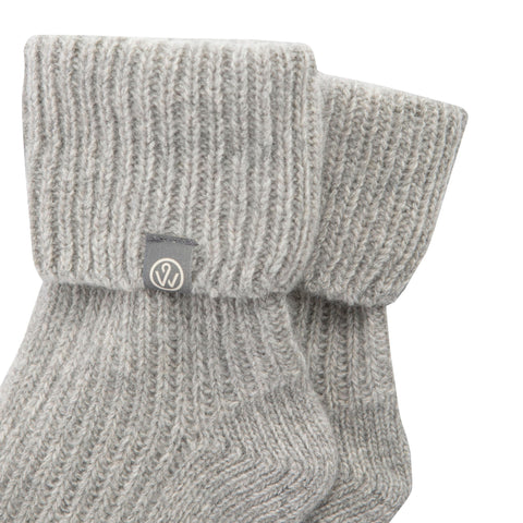 Super Soft Cashmere Knit Bed Socks Grey - UK Size 3 - 5 (EU 36 - 38) - Wairm - Made Scotland