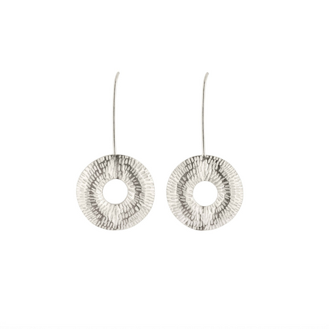 Torus Drop Earrings - polished silver - Caitlin Hegney Jewellery - Made Scotland