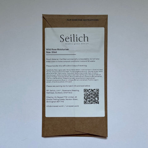 Wild Rose Moisturiser - Refill pouch - Seilich - Made Scotland