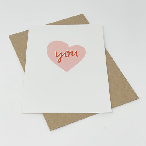 You - Heart Card - Lomond Paper Co - Made Scotland