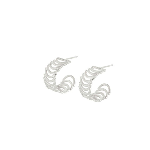Cadence Hoops - polished silver - Caitlin Hegney Jewellery - Made Scotland