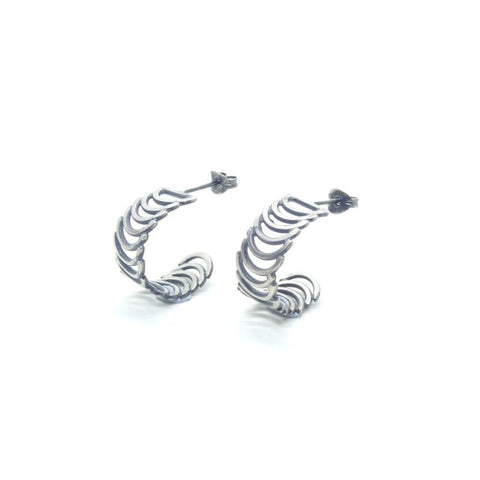 Cadence Hoops - oxidised silver - Caitlin Hegney Jewellery - Made Scotland