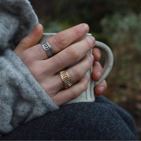 Cadence Ring Silver - polished silver - Caitlin Hegney Jewellery - Made Scotland