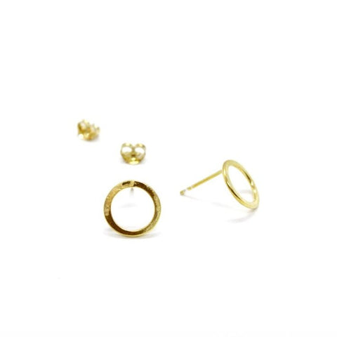 Circle Studs - gold plated - Caitlin Hegney Jewellery - Made Scotland