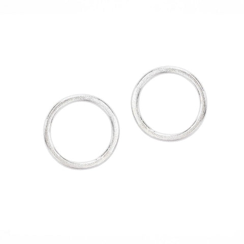 Circle Studs - polished silver - Caitlin Hegney Jewellery - Made Scotland