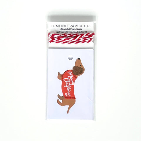 Dachshund Gift Tags x 4 - Lomond Paper Co - Made Scotland