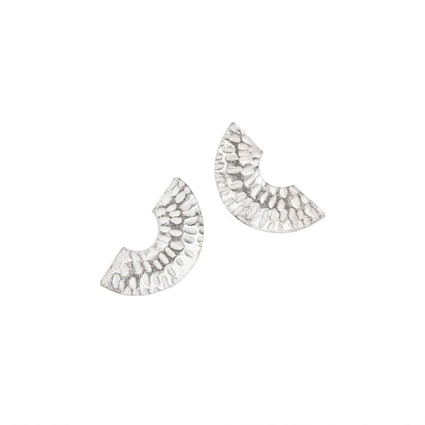 Gibbous Mini Studs - Silver - Caitlin Hegney Jewellery - Made Scotland