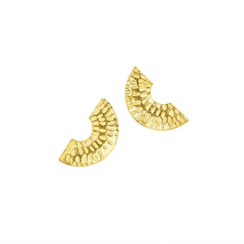 Gibbous Mini Studs - gold vermeil - Caitlin Hegney Jewellery - Made Scotland