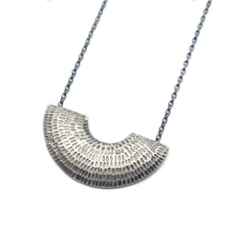 Gibbous Necklace - oxidised silver - Caitlin Hegney Jewellery - Made Scotland