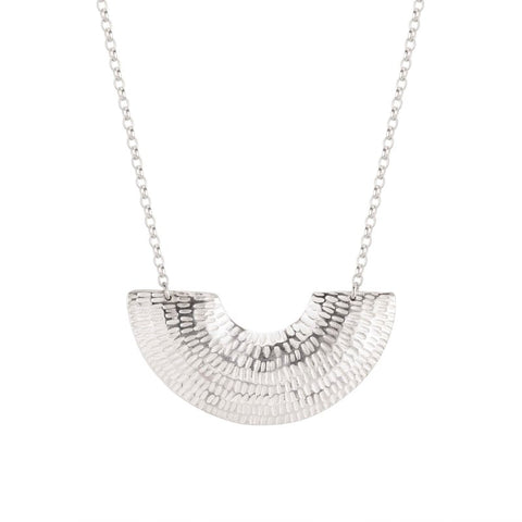 Gibbous Necklace - polished silver - Caitlin Hegney Jewellery - Made Scotland