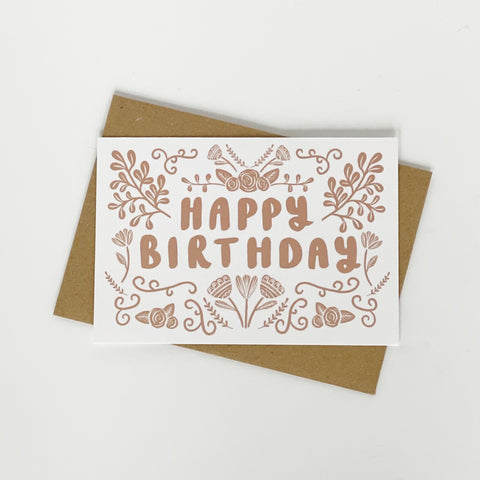 Happy Birthday Folk Card Set of 8 - Lomond Paper Co - Made Scotland