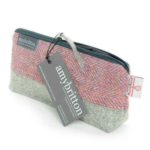 Landscape Harris Tweed® Cosmetic Bag - Lichen Green - Amy Britton Harris Tweed® Accessories - Made Scotland