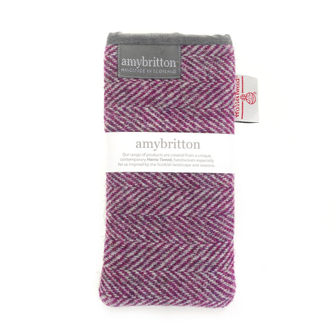 Landscape Harris Tweed® Glasses Case - Heather Purple - Amy Britton Harris Tweed® Accessories - Made Scotland