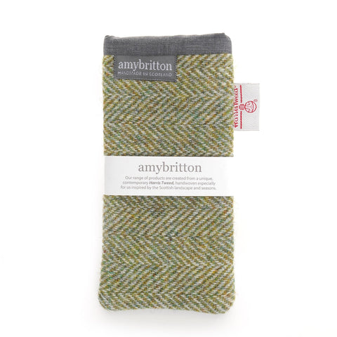Landscape Harris Tweed® Glasses Case - Grass Green - Amy Britton Harris Tweed® Accessories - Made Scotland