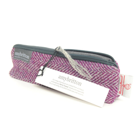 Landscape Harris Tweed® Prism Purse - Heather Purple - Amy Britton Harris Tweed® Accessories - Made Scotland