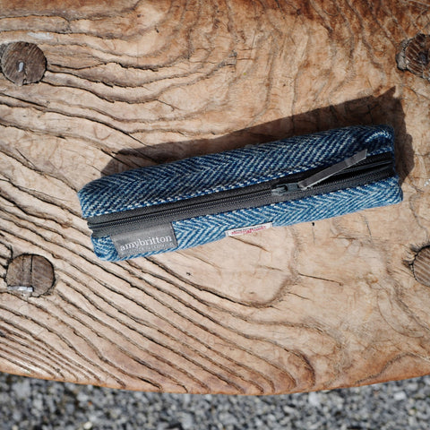 Landscape Harris Tweed® Slim Pencil Case - Heather Purple - Amy Britton Harris Tweed® Accessories - Made Scotland