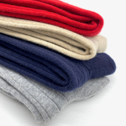 Set Of 3 Men's Luxury Ribbed Cashmere Socks - Sea Blue - Ava Innes - Made Scotland