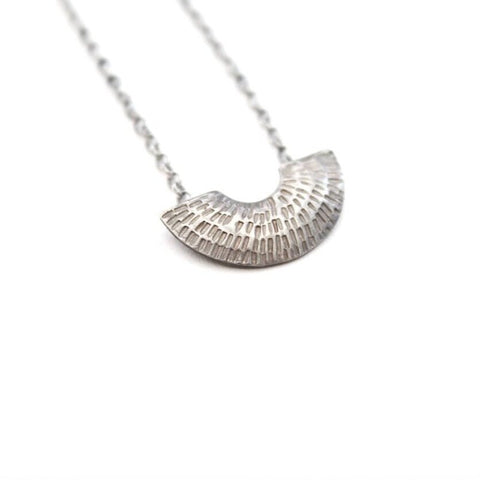 Small Gibbous Necklace - oxidised silver - Caitlin Hegney Jewellery - Made Scotland