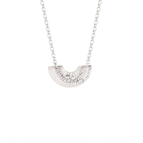 Small Gibbous Necklace - polished silver - Caitlin Hegney Jewellery - Made Scotland