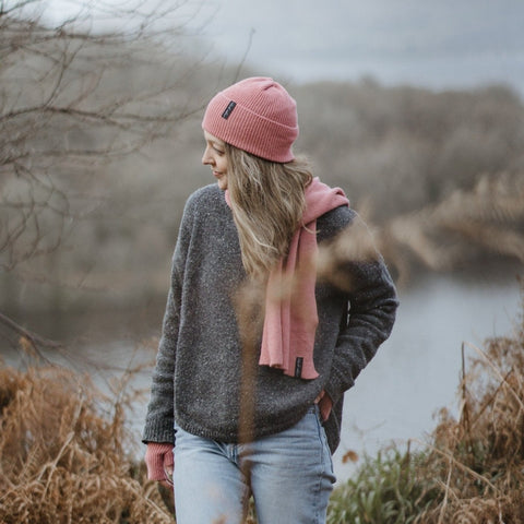 Unisex Dusky Pink Cosy Winter Hat - Island Nation Studio - Made Scotland