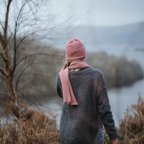 Unisex Dusky Pink Cosy Winter Hat - Island Nation Studio - Made Scotland