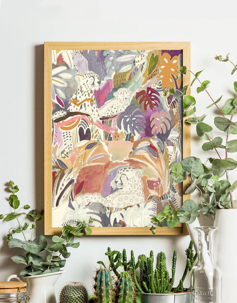 Watercolour Big Cat Jungle - A4: 8.27 x 11.69 - Call of the Wild Studio - Made Scotland