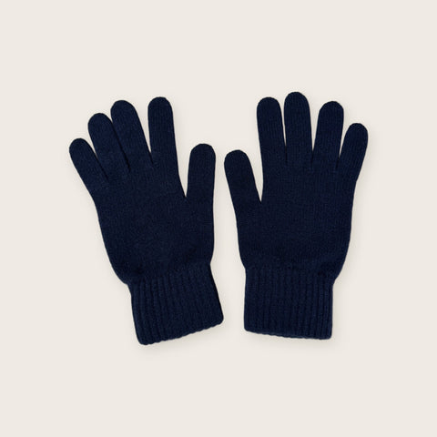 100% Cashmere Gloves in Navy - Unisex - Scottish Mill - Made Scotland