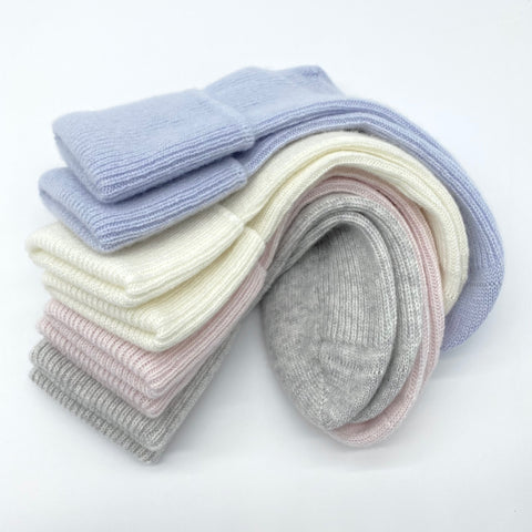 Cream Luxury Pure Cashmere Bed Socks