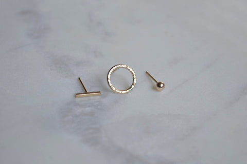 9ct Gold Set of 3 Stud Selection - Darte Jewellery - Made Scotland