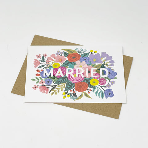 Married Floral Wedding card